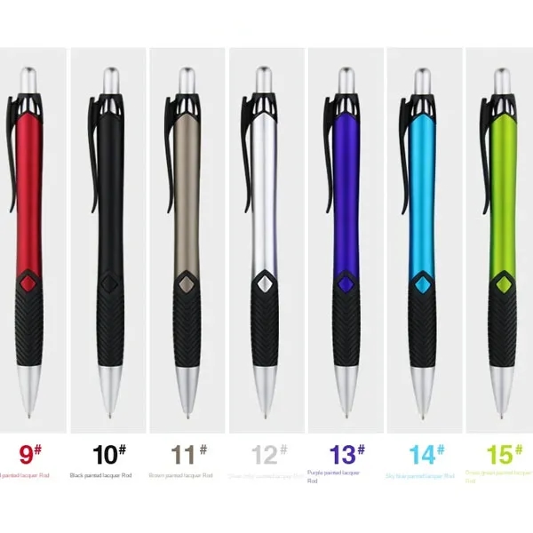 Rubber Grip Click Action Plastic Pen 5