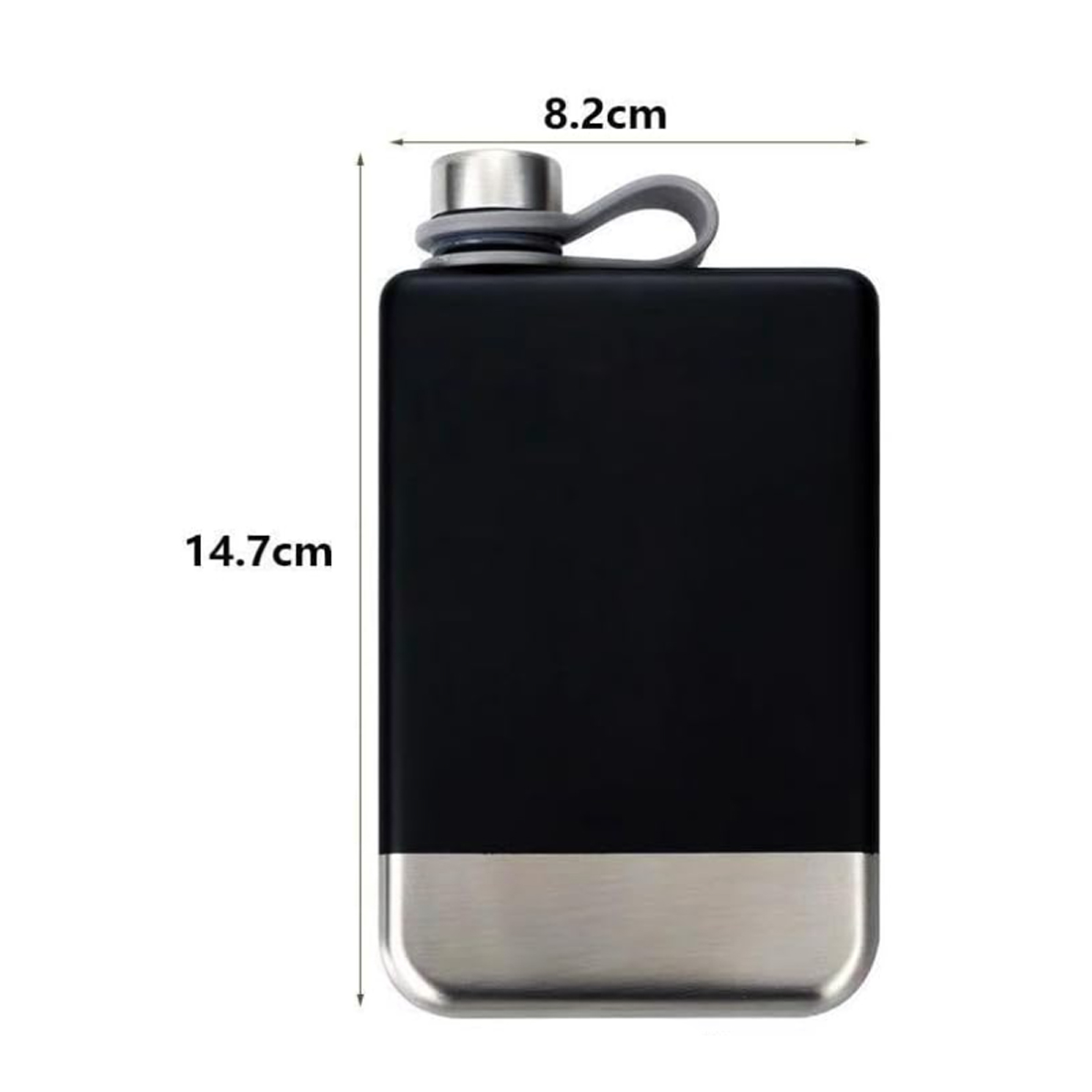 9Oz. Stainless Steel Hip Flask with Screw Cap 8