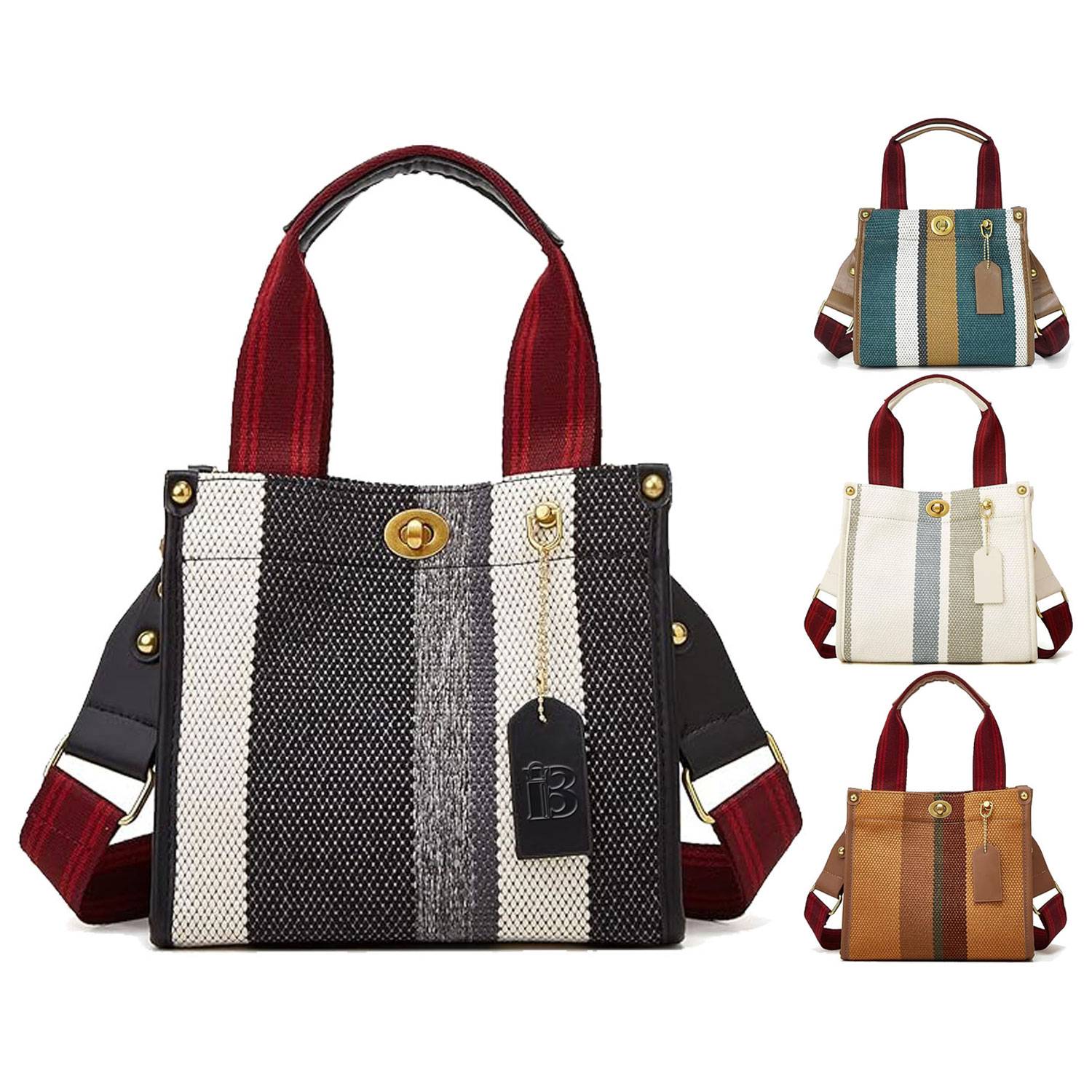 Canvas Tote Bag with Adjustable Strap and Lock Clasp, custom tote bag with logo imprint 7