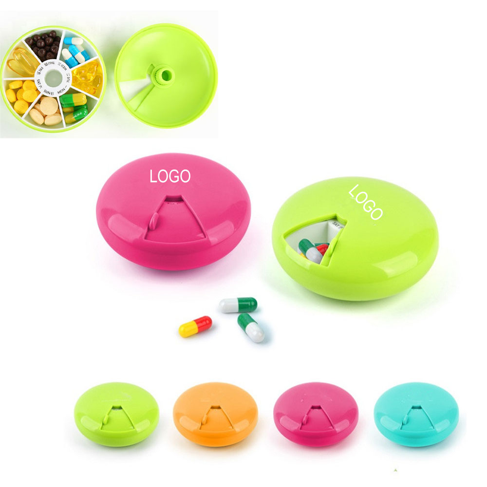 Macarons Plastic Round Pocket Weekly Pill Box 1