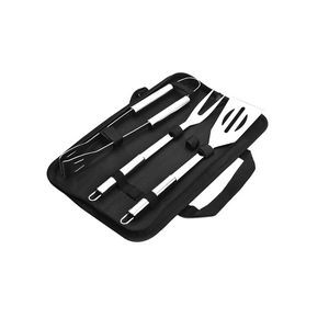 Stainless Steel Barbecue Tool Set With Shovel Fork And Tongs 2