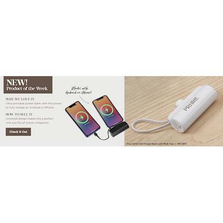 Hue 5000 mAh Power Bank with Multi Tips 147