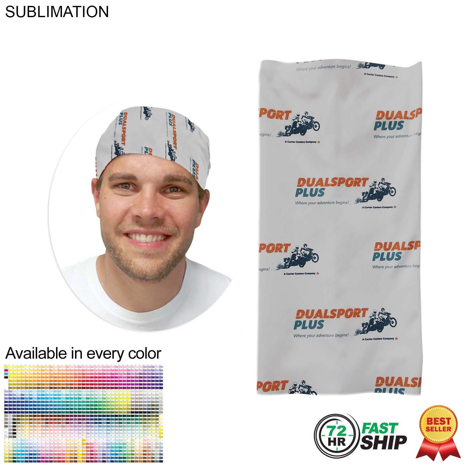 72 Hr Fast Ship - Domestic Made Sublimated Multifunction Tubular Headwear (Fandana Bandana) 6