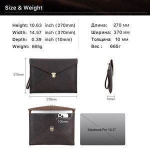 Crazy Horse Leather Laptop Bag With Magnetic Buckles 2