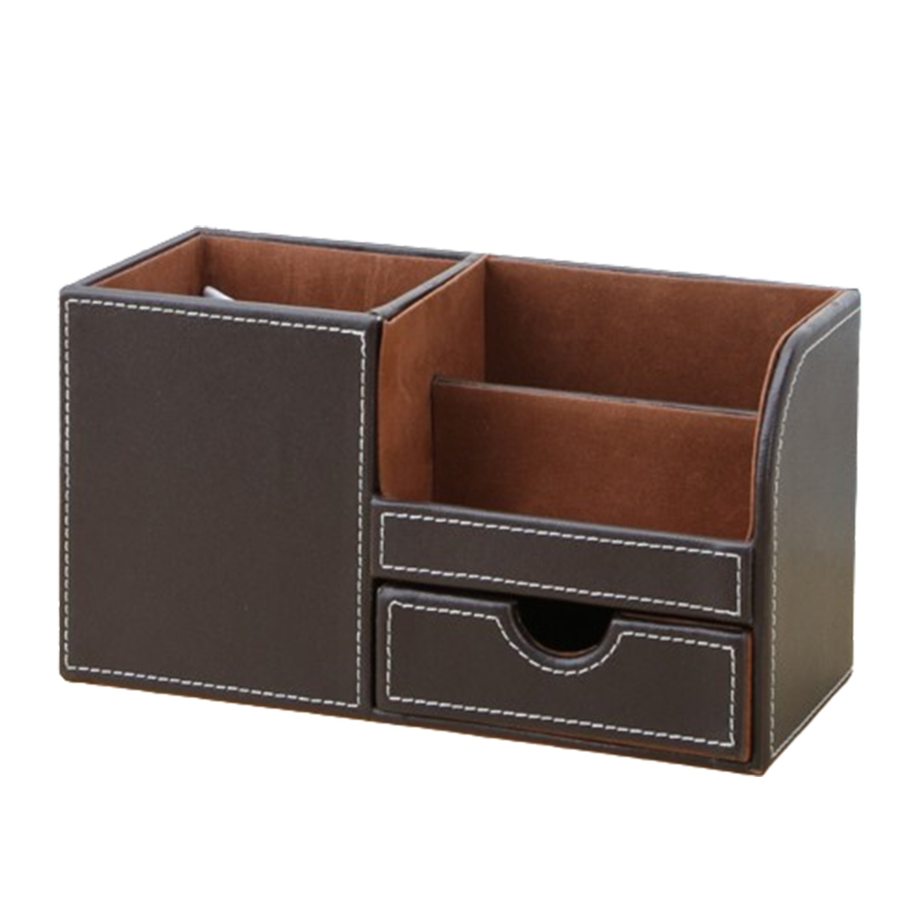 Leather Multi-Purpose Desk Top Pen Holder Organizer 5