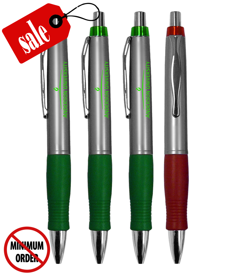 Closeout "Impact" Click Pens with Rubber Grip - No Minimum 1