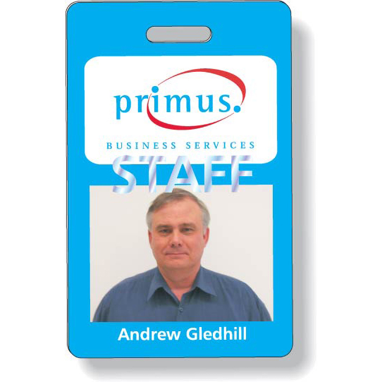 Premium Plastic ID Neck Tags, Vertical Style 2.125" x 3.375", Full Colour on front