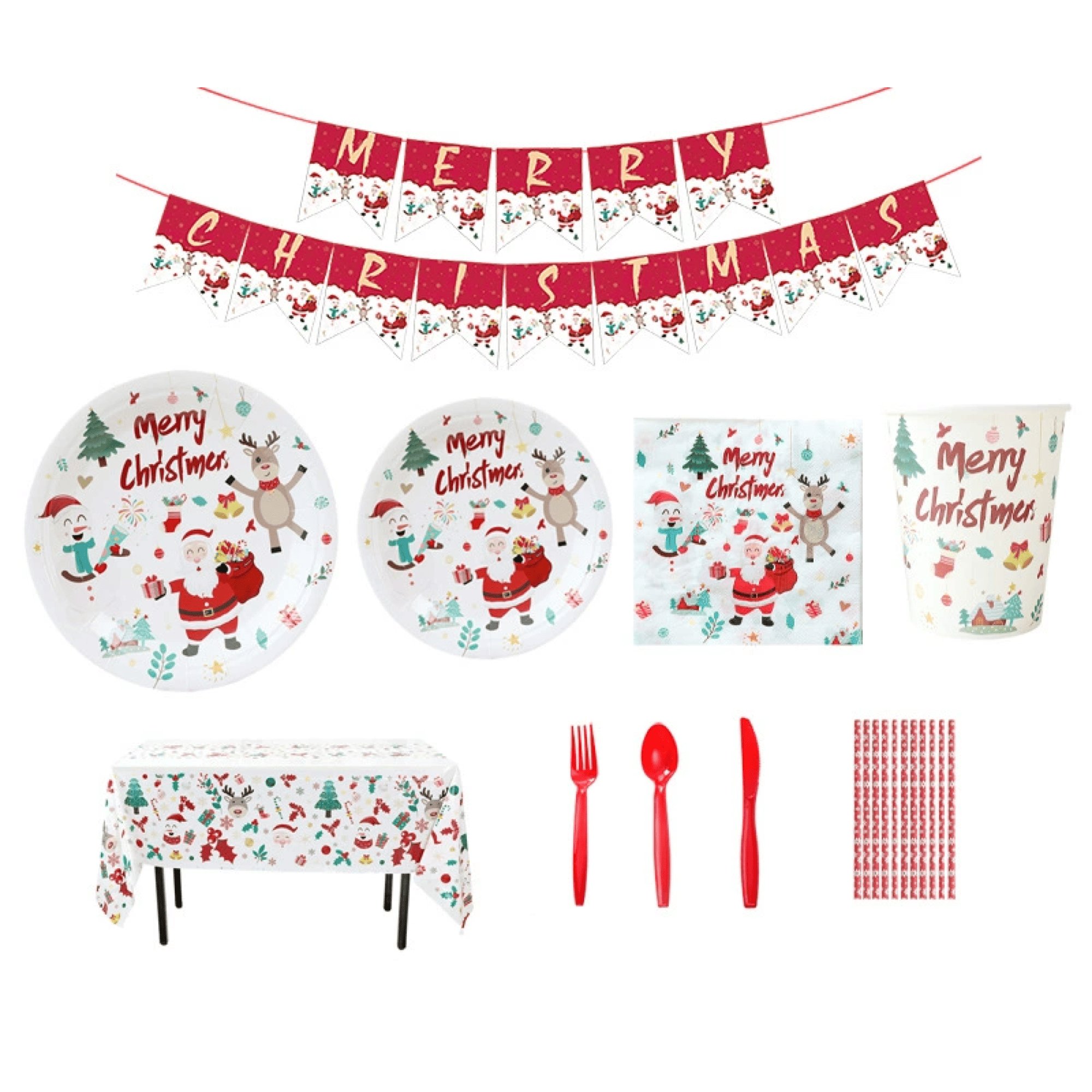Christmas Disposable Dinnerware Party Kit 5