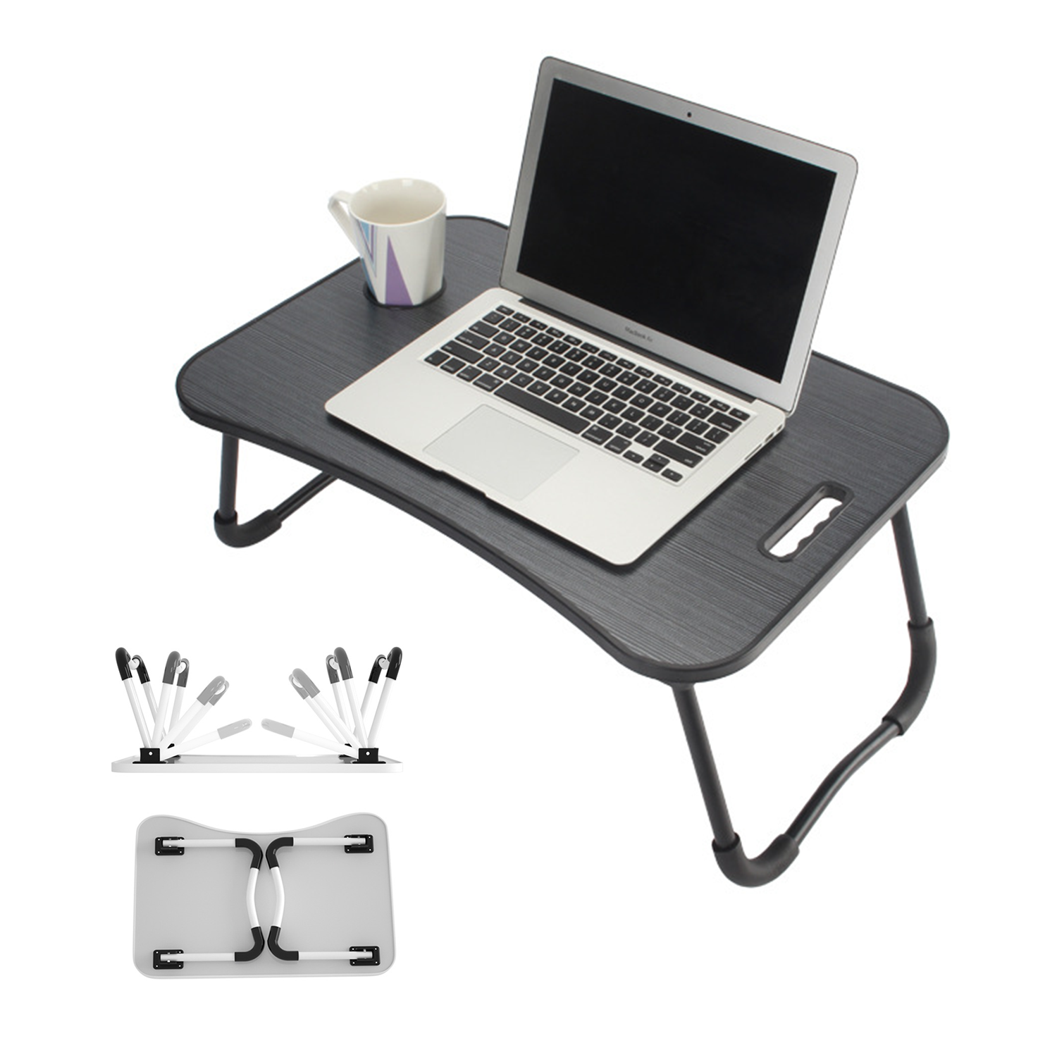 Lap Desk With Storage Drawer Cup Holder And Tablet Slots 3