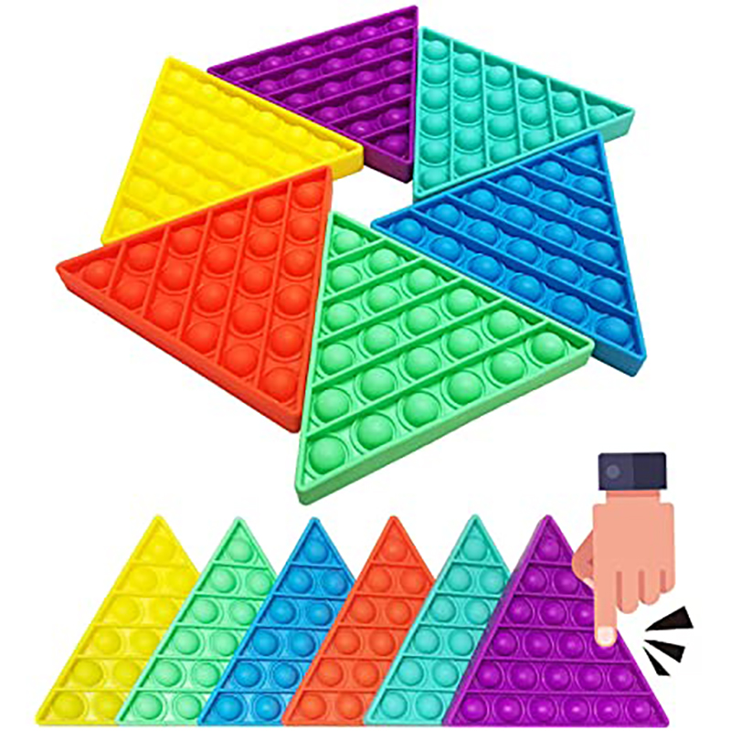 Triangle Shape Pure Color Push Pop Bubble Fidget Sensory Sunshine Toy 10