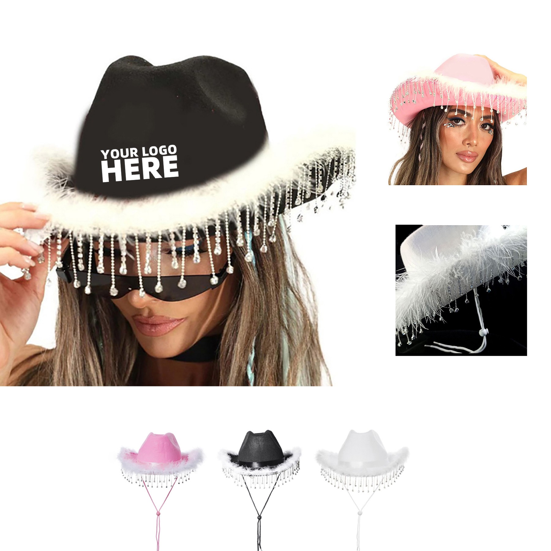 Rhinestone Fringed Cowboy Hat