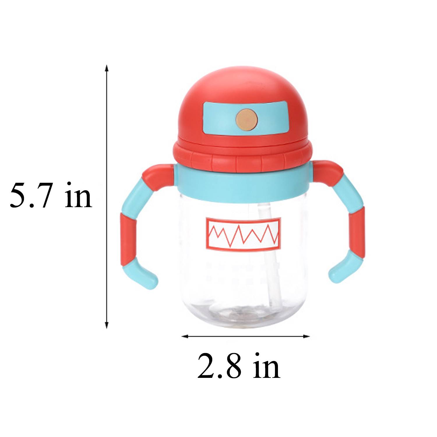 12 Oz Kids Spill Proof Straw Water Bottle w/ Handle 5