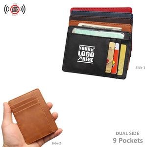 RFID Blocking 2 Sides PU Leather Card Holder Wallet 22