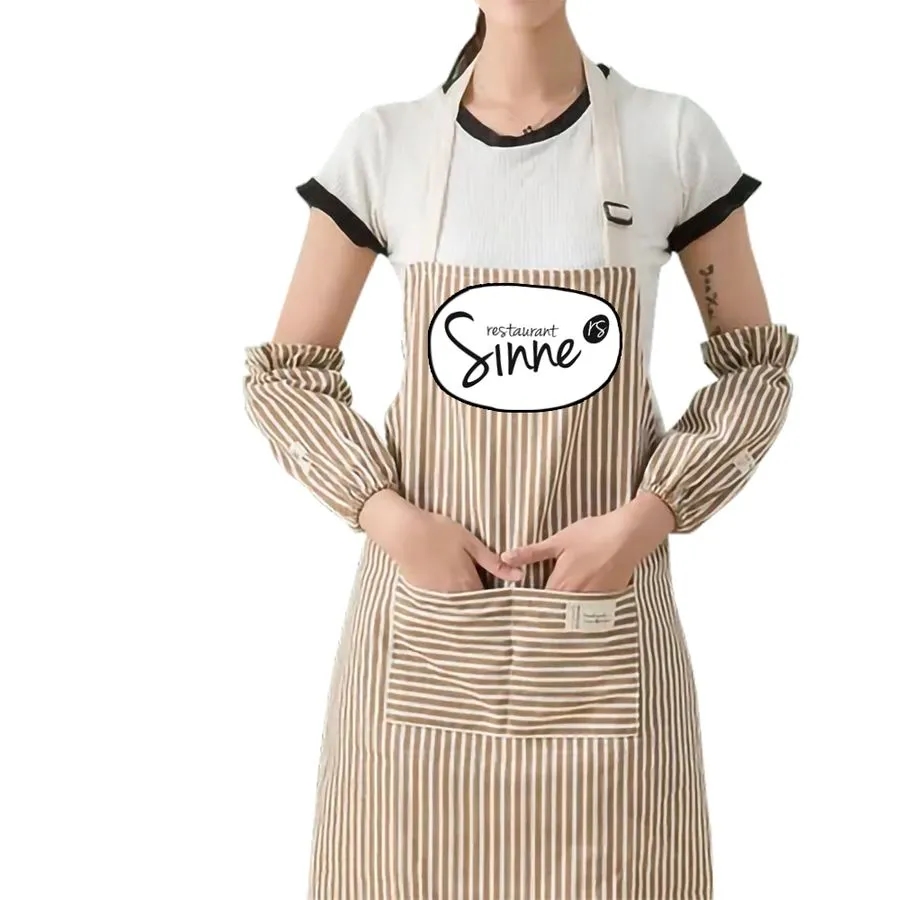 Striped Cotton and Linen Apron 6