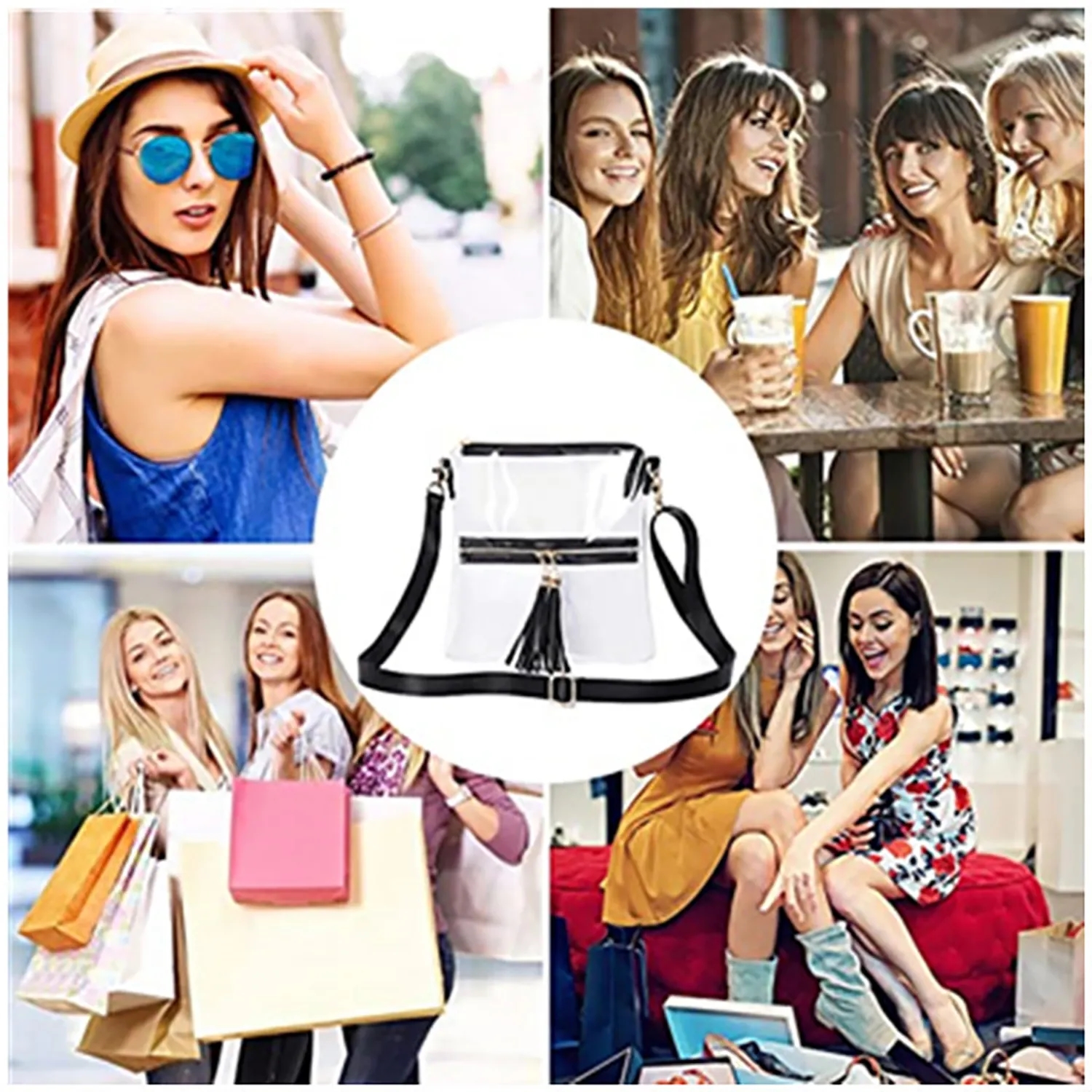 Clear Crossbody Purse with Tassel 5