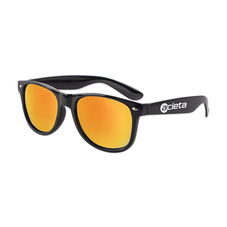 Iconic Black Frame Mirror Lens Sunglasses 3