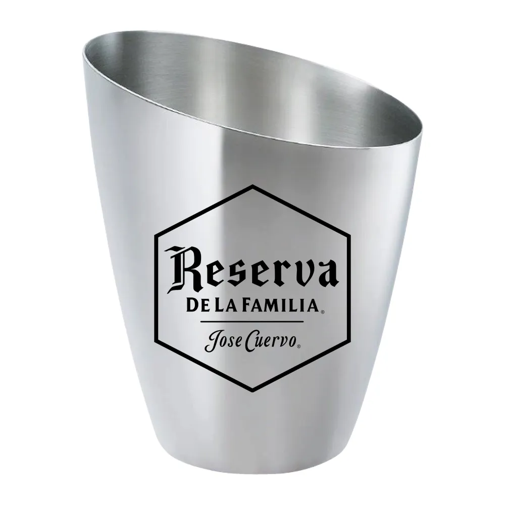 Small Slant Metal Ice Bucket 4