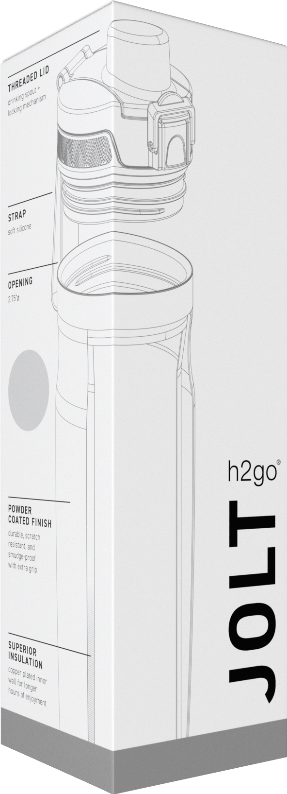 20.9 oz h2go jolt - powder, custom water bottle with logo imprint 11
