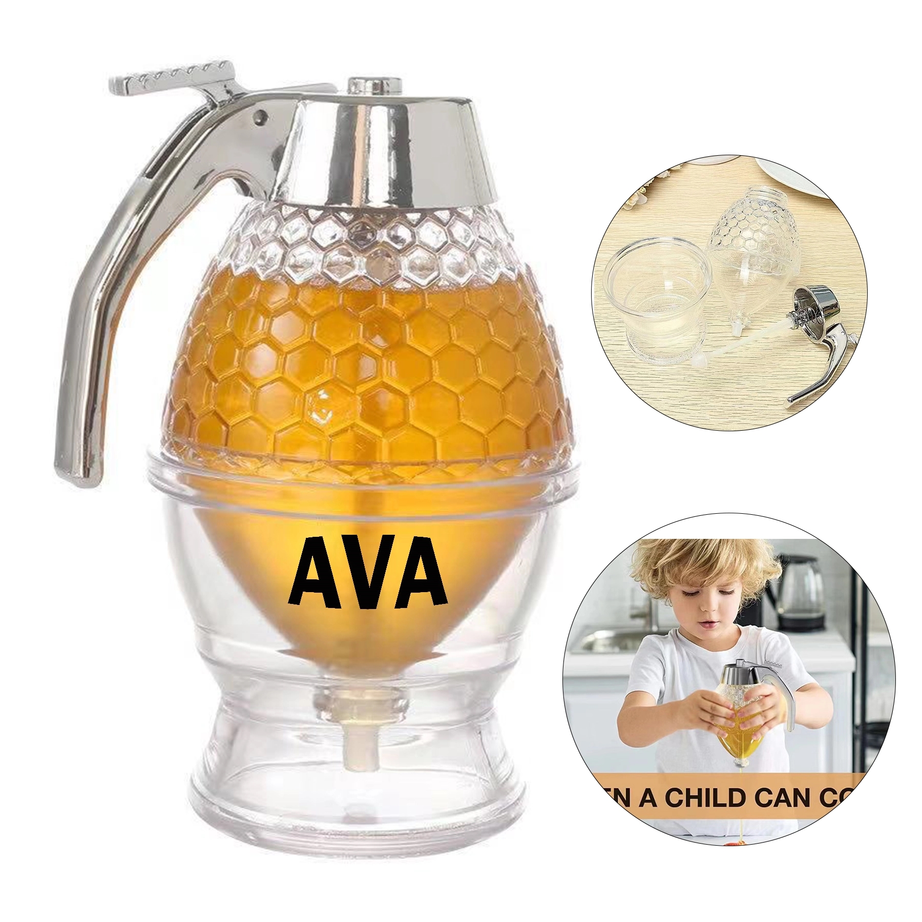 Acrylic Honey Jar Sugar Juice Dispenser 2