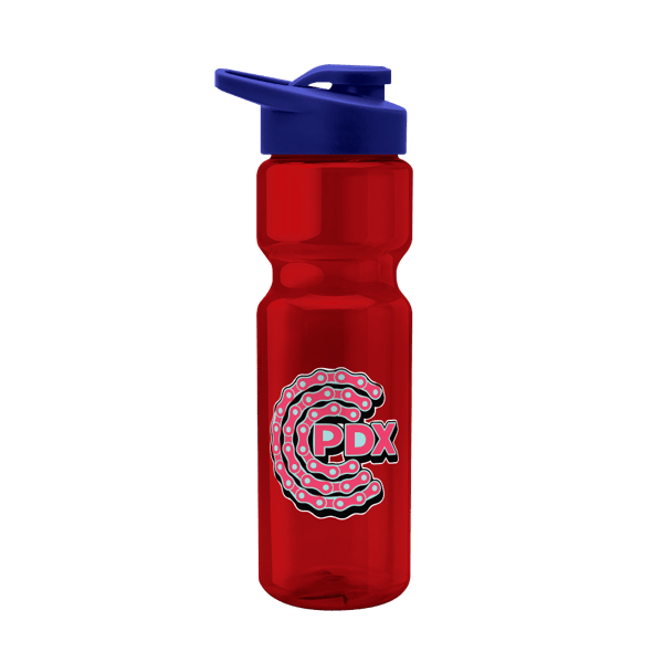 Blazer 28oz Transparent Bike Bottle w/Drink-thru Lid 914