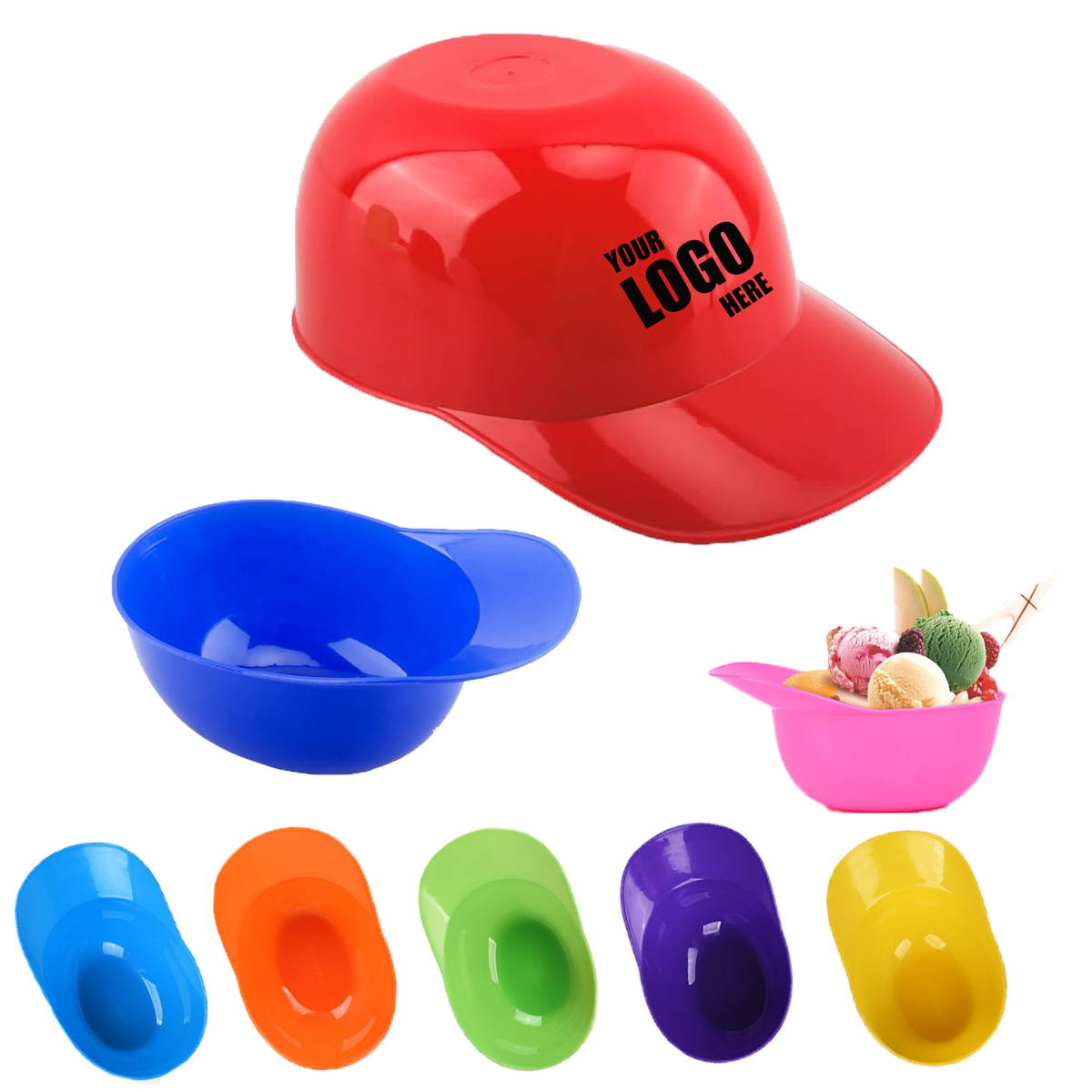 8oz Baseball Helmet Ice Cream Bowl 1