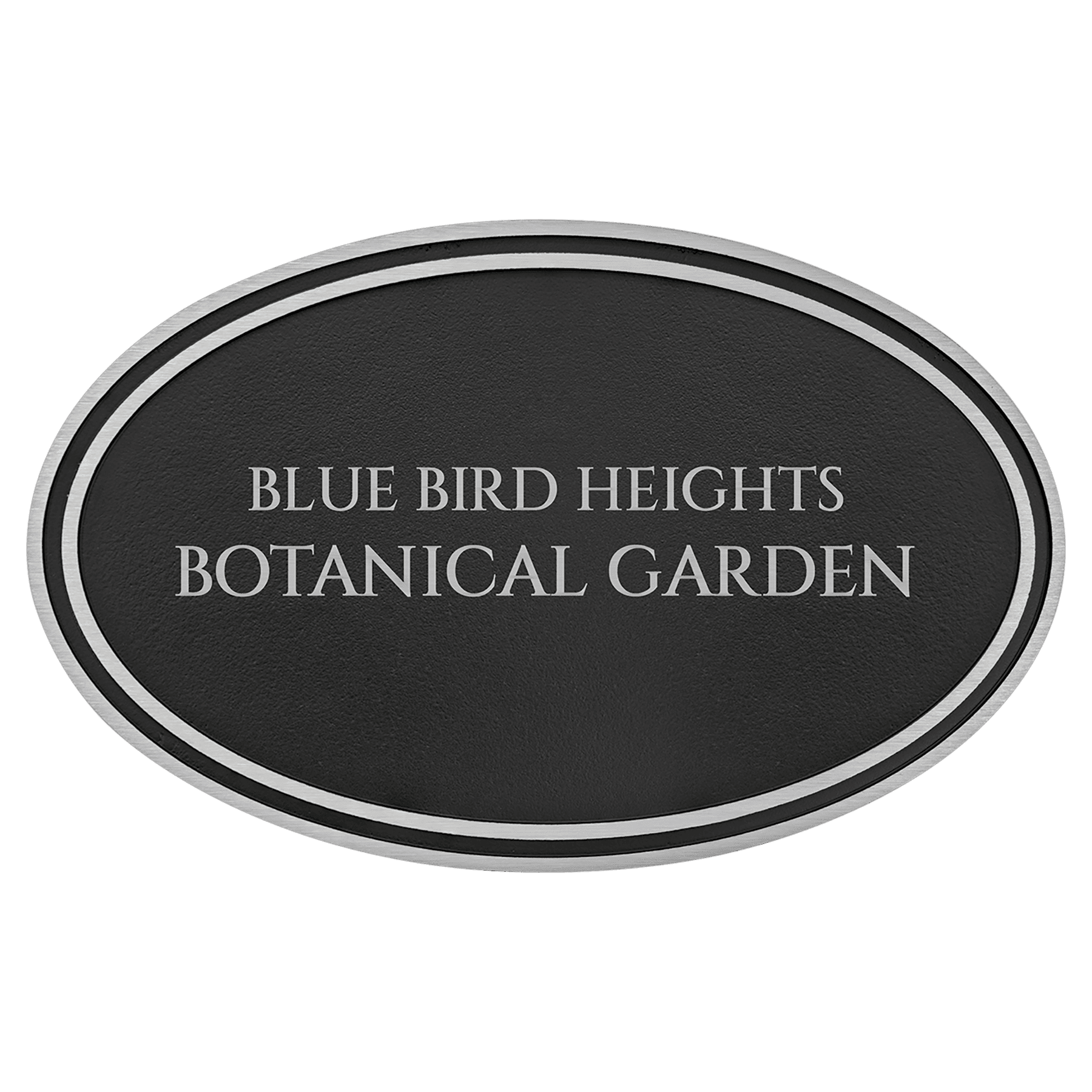 Oval Outdoor Cast Plaque-Stake Mount Silver 4