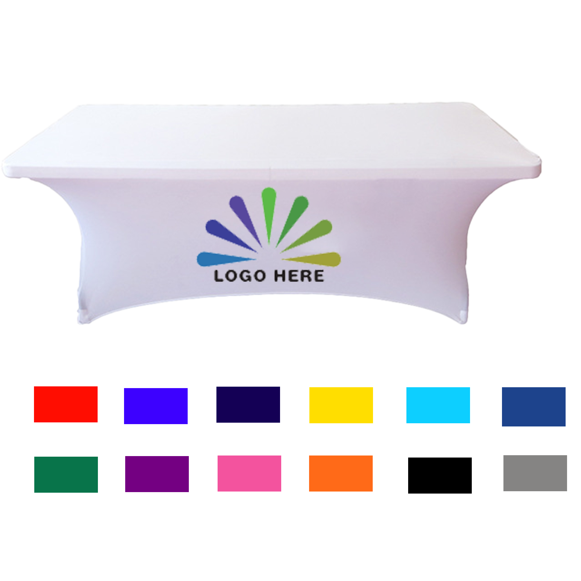 Wrinkle-Free 6FT Stretch Table Cover with Custom Imprint 1