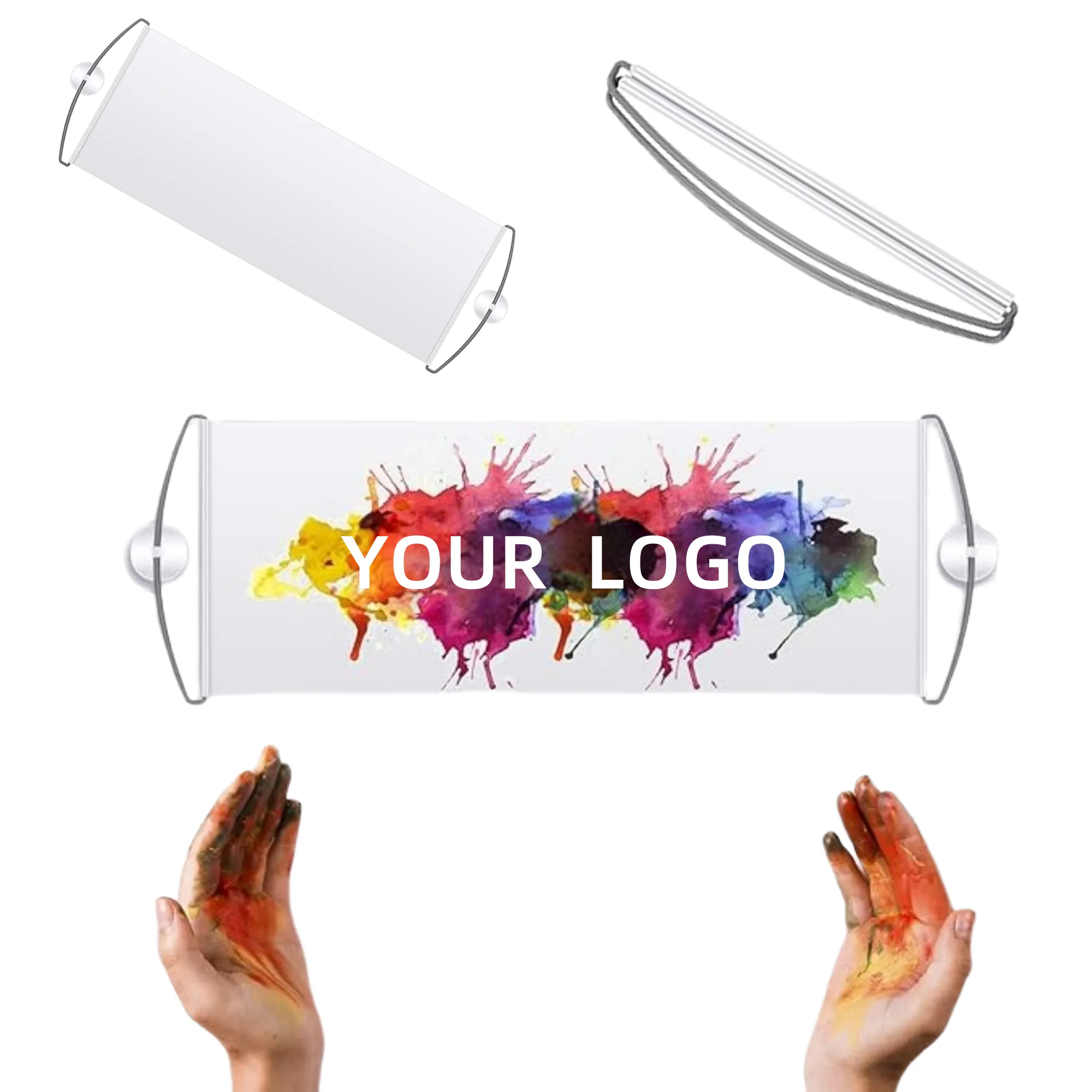 MOQ Reusable Handheld Pocket Banner With Suckers for Events 6
