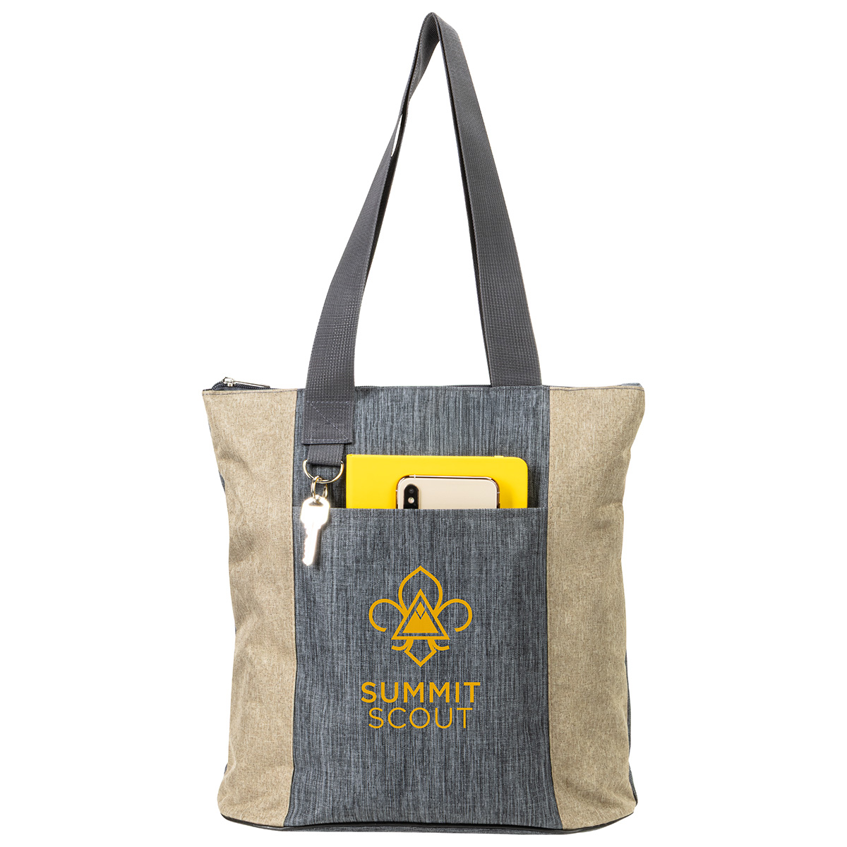 Kenmore Heathered Polyester Event Tote, custom tote bag with logo imprint 16