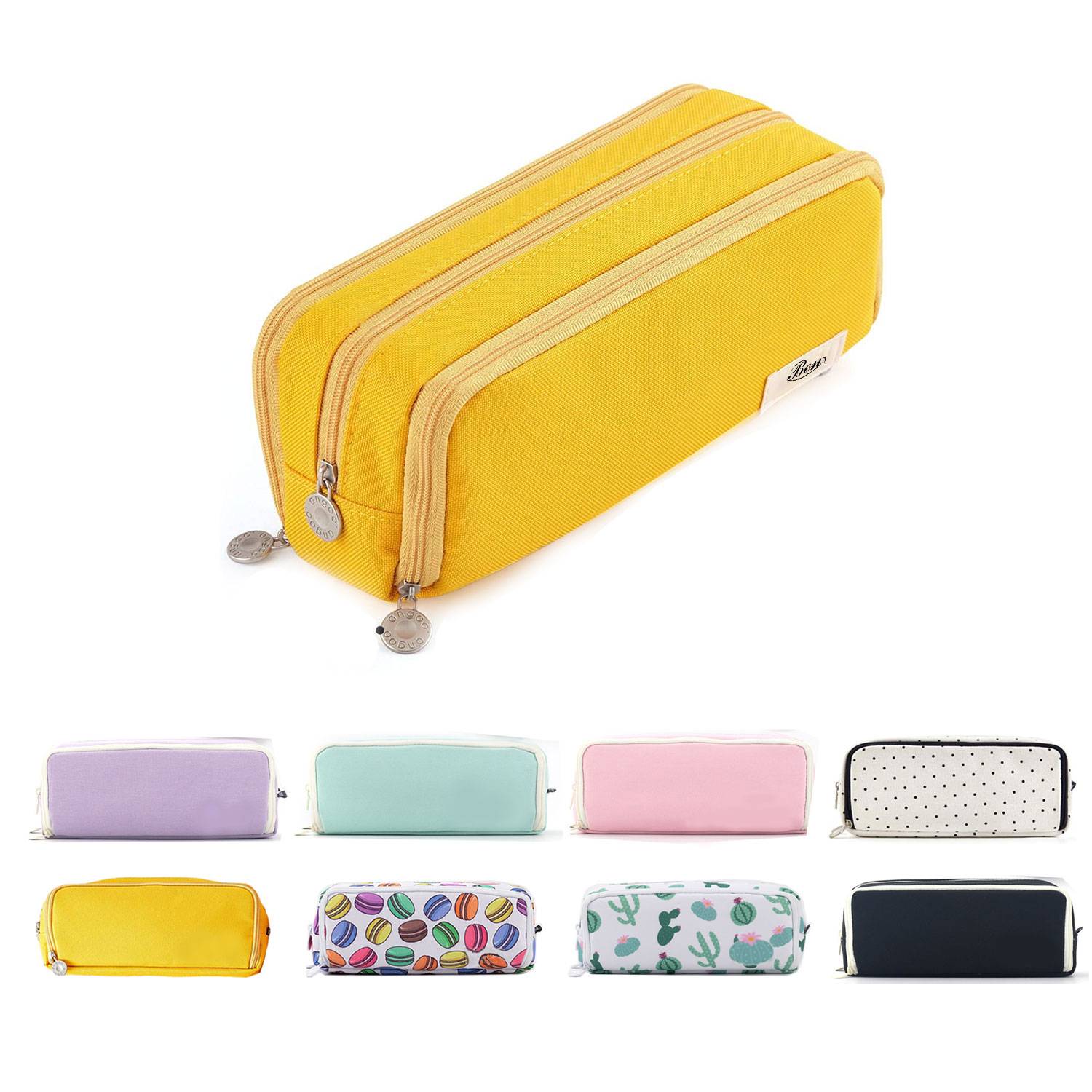 Large Capacity Pencil Case 3 Compartment Pouch Pen Bag 10