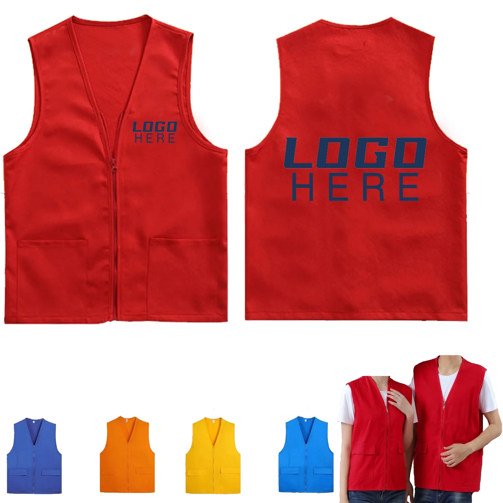 Unisex Cotton Volunteer Vest With Front And Back Imprint