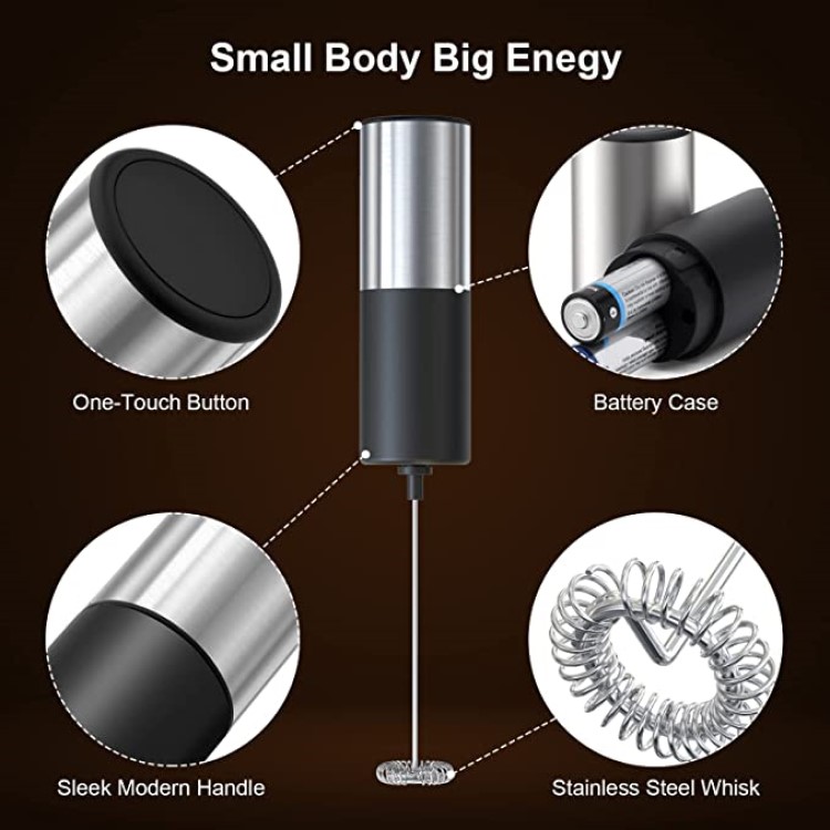 Handheld Stainless Steel Milk Frother 6