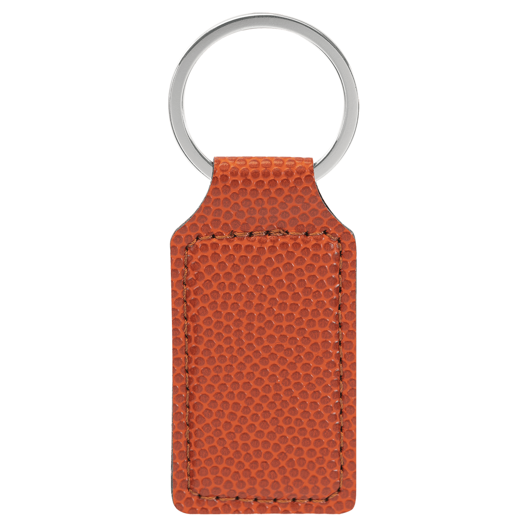 2 3/4" x 1 1/4" Basketball Leatherette Rectangle Keychain 2