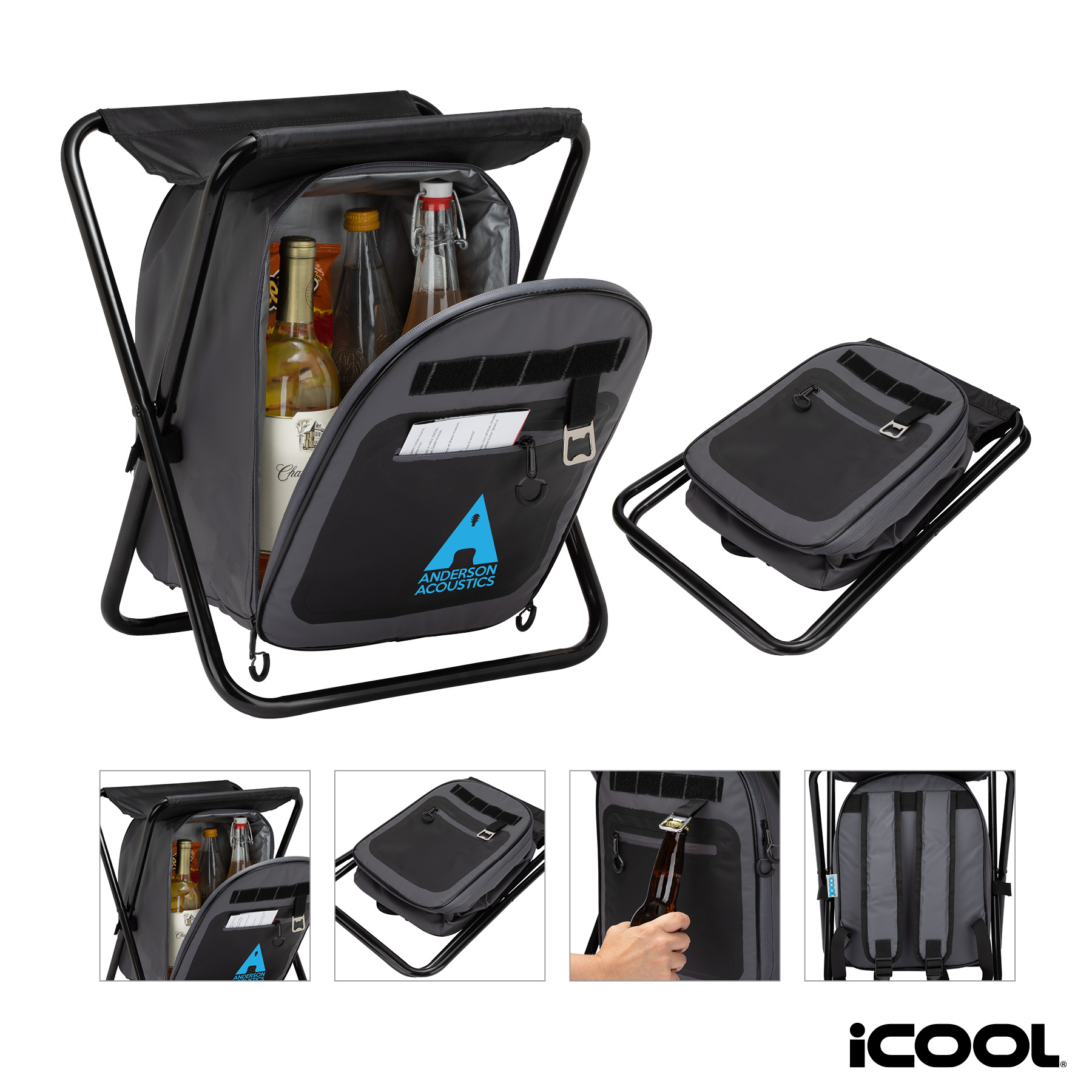 iCOOL® Cape Town 20-Can Capacity Backpack Cooler Chair 1