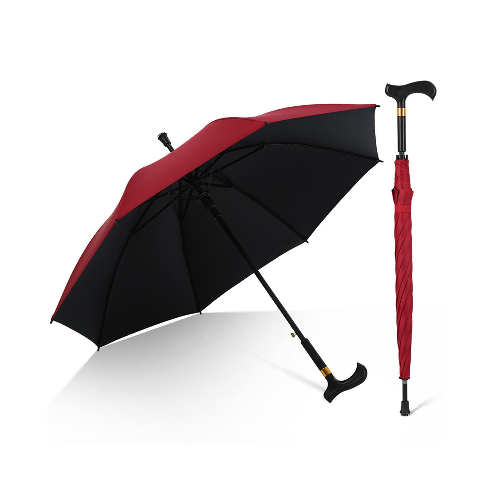 Walking Cane Style Automatic Umbrella 41.73" Length x 32.67" Width 2