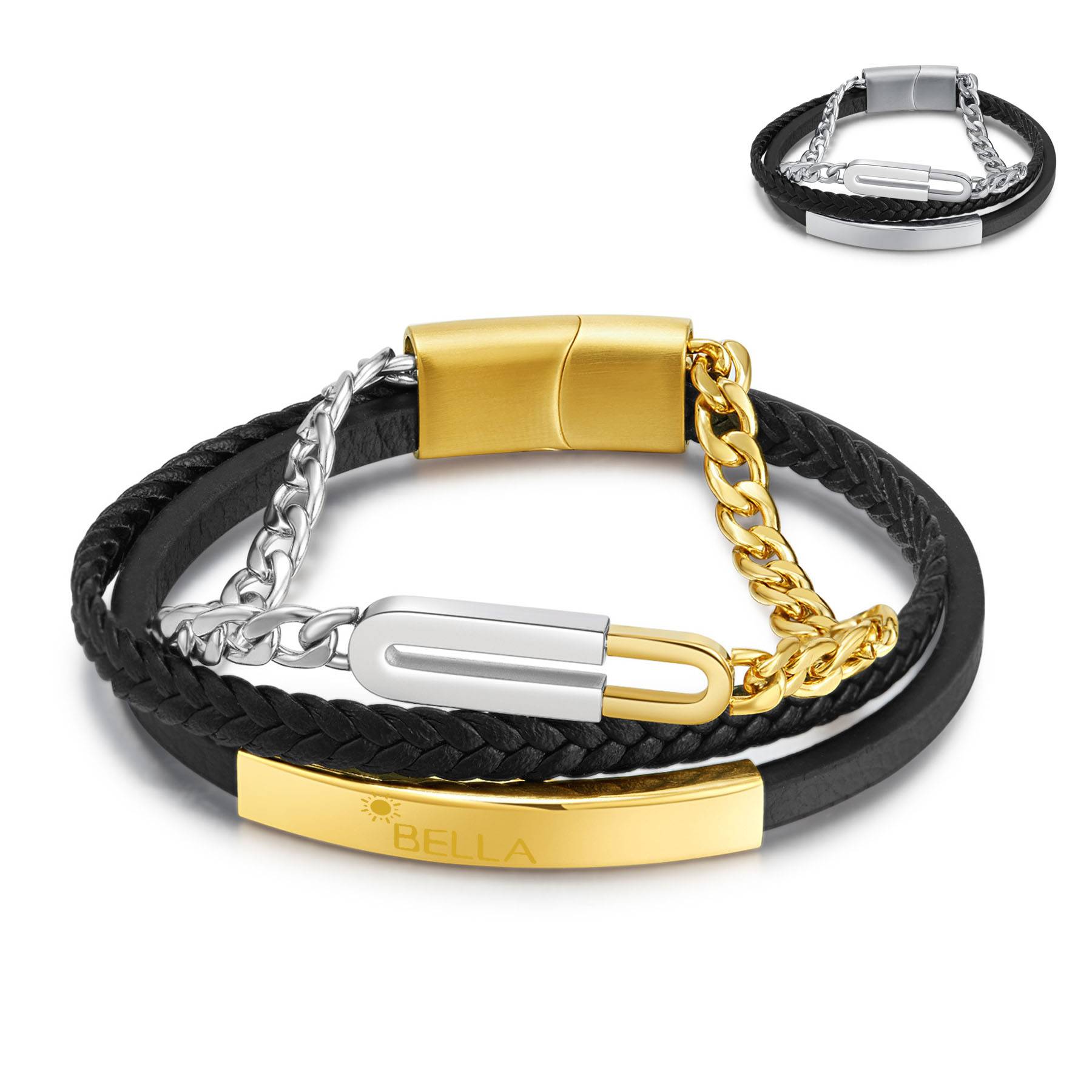 Multi layer woven leather bracelet 15