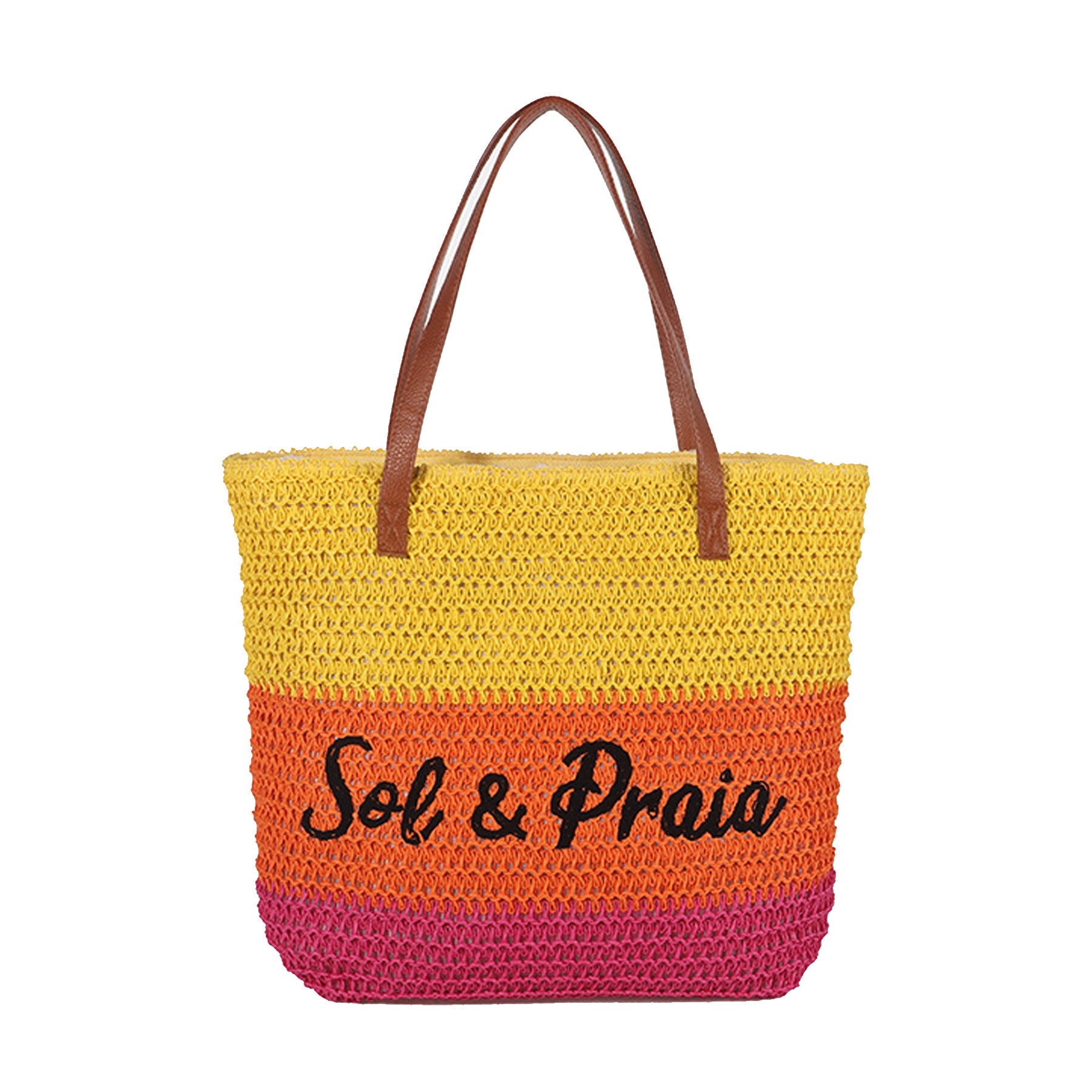 Colorful Beach Straw Bag, custom tote bag with logo imprint 5