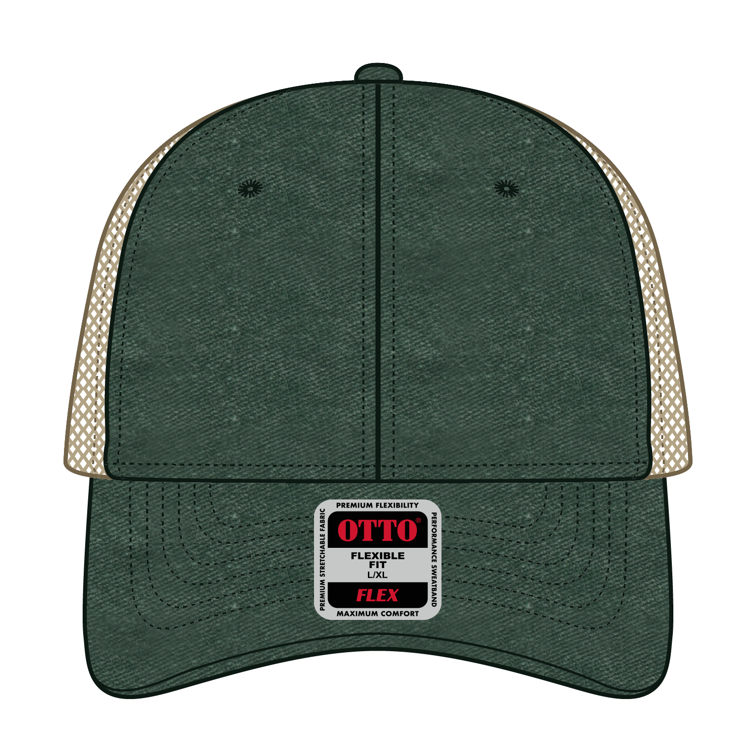 OTTO CAP® OTTO FLEX® Fitted 6 Panel Low Profile Mesh Back Trucker Hat 54