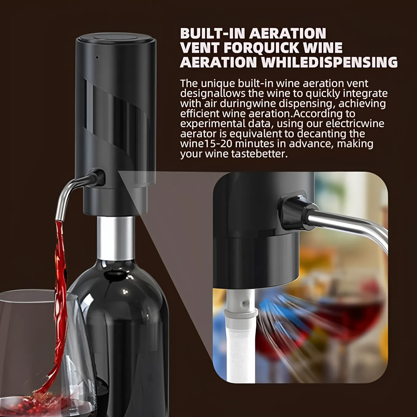 Custom USB Rechargeable Electric Wine Dispenser with Aerator for Bar Restaurant Party 4