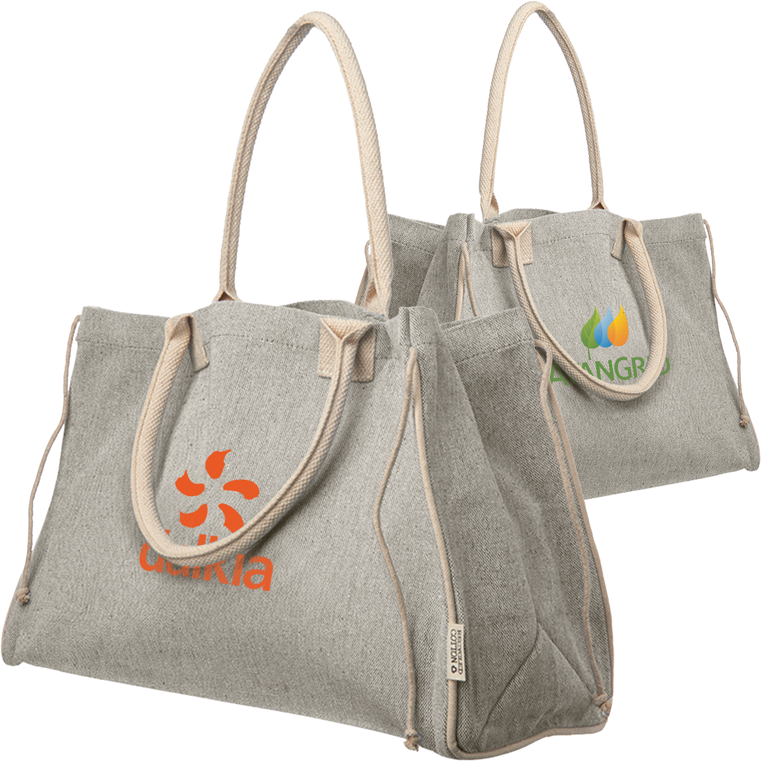 Eco-Friendly Recycled Canvas Shopper Tote Bag, custom tote bag with logo imprint 2