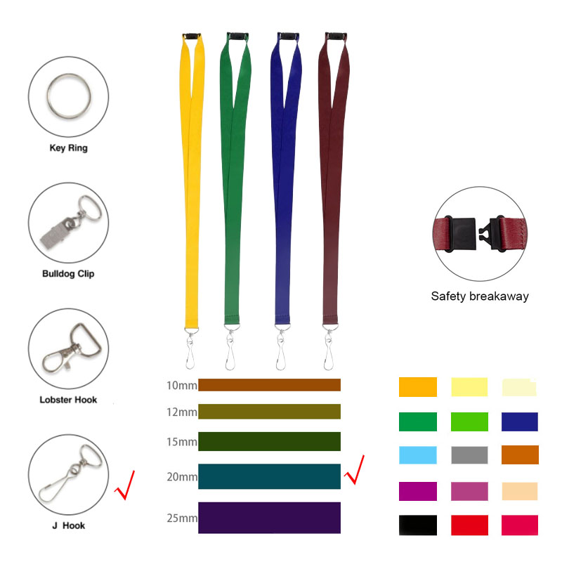 3/4" Wide Dye-Sublimated Polyester Lanyard W/ J Hook & Plastic Safety Breakaway 2