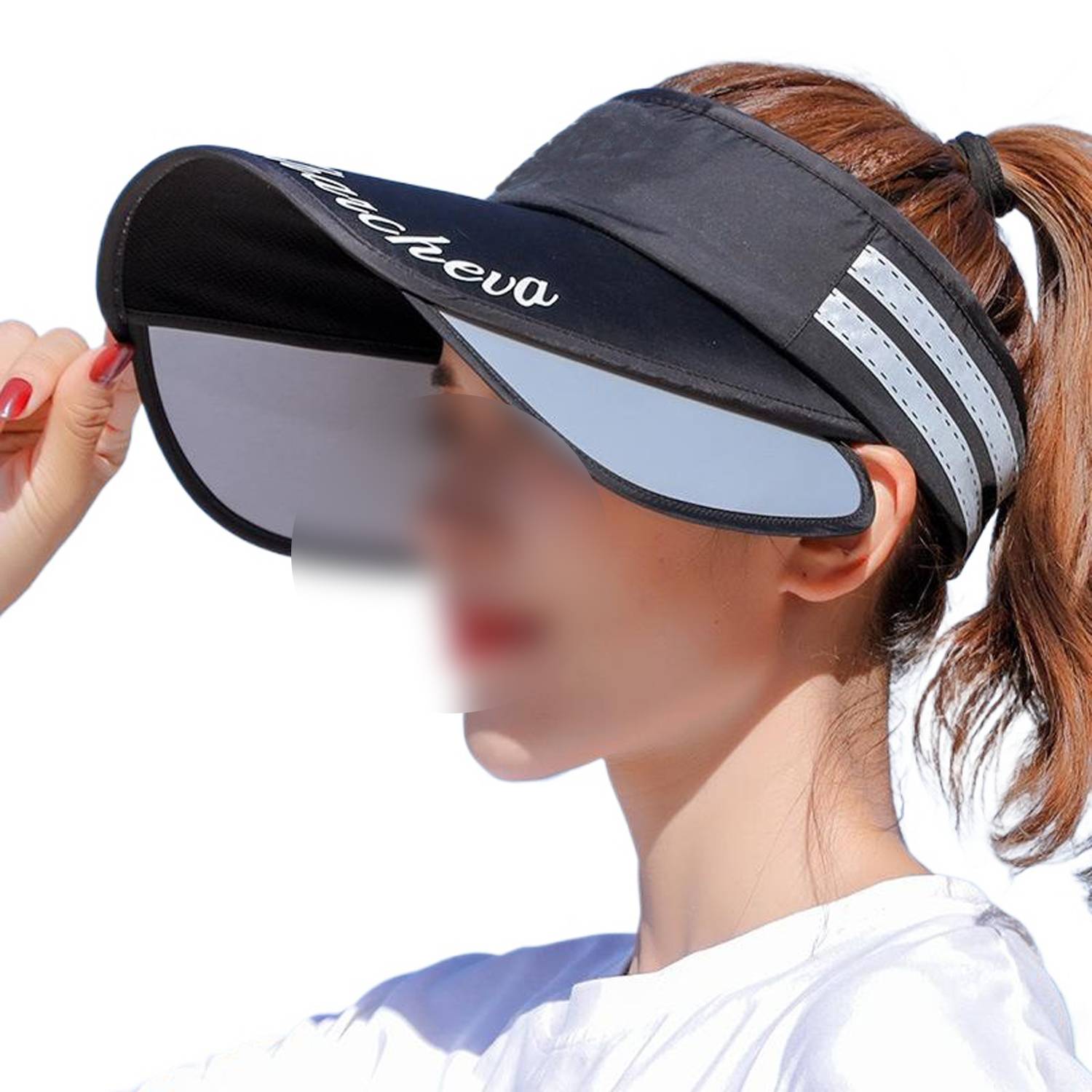 Women Retractable Wide Brim Sun Visor Hat 7