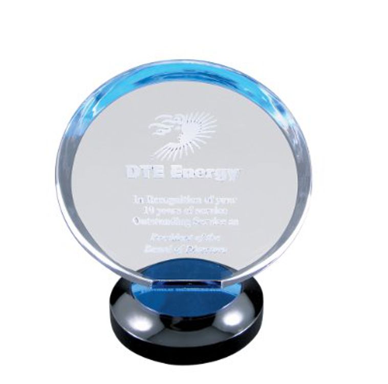 8" Blue Halo Acrylic with Base Award