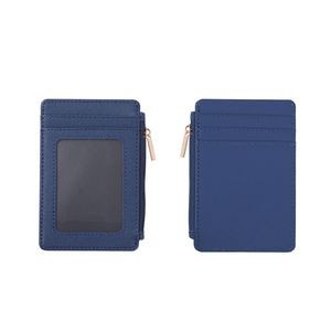 PU Leather Card Holder with Zippered Pocket 26