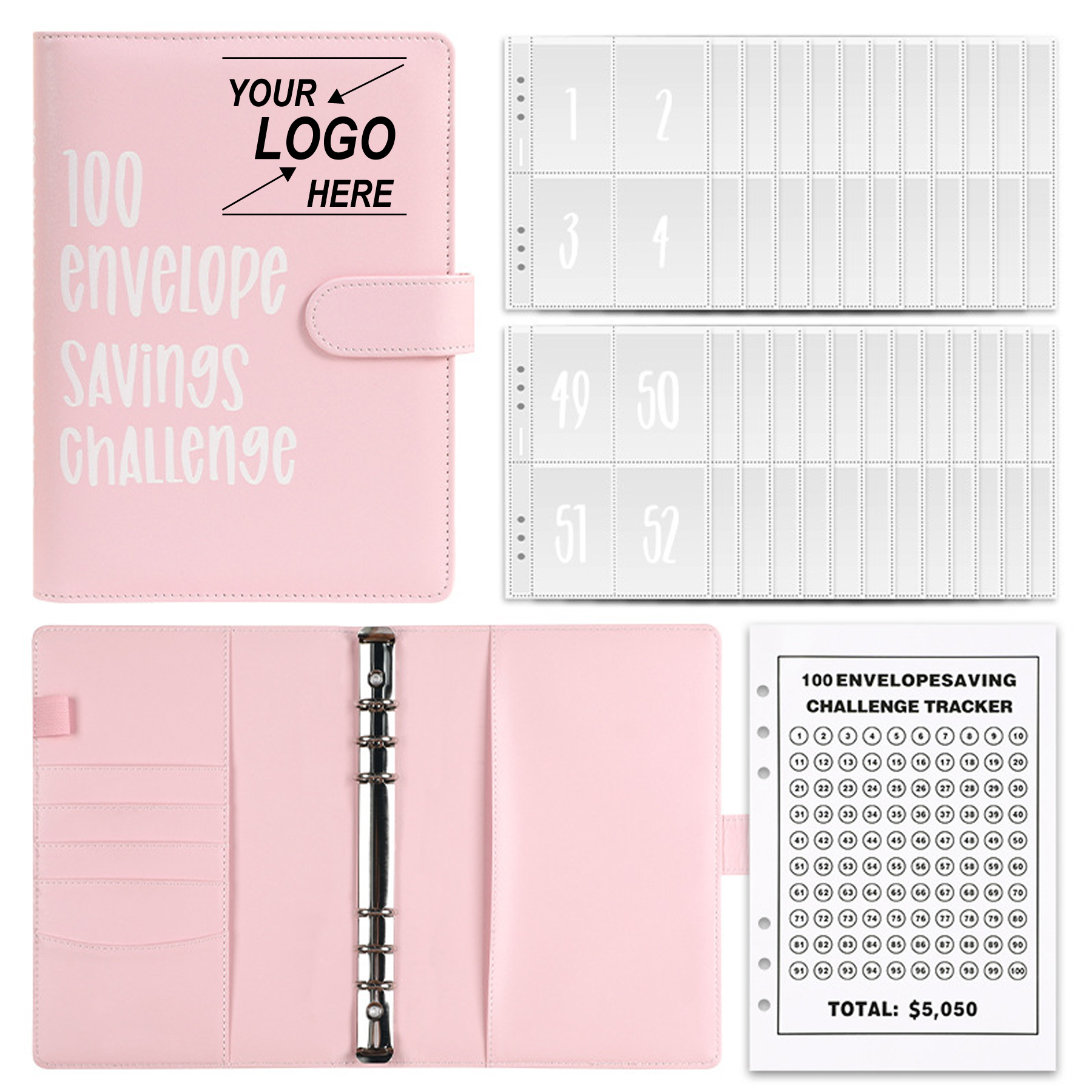 100 Envelope Savings Challenge A5 Cash Budgeting Envelopes 1