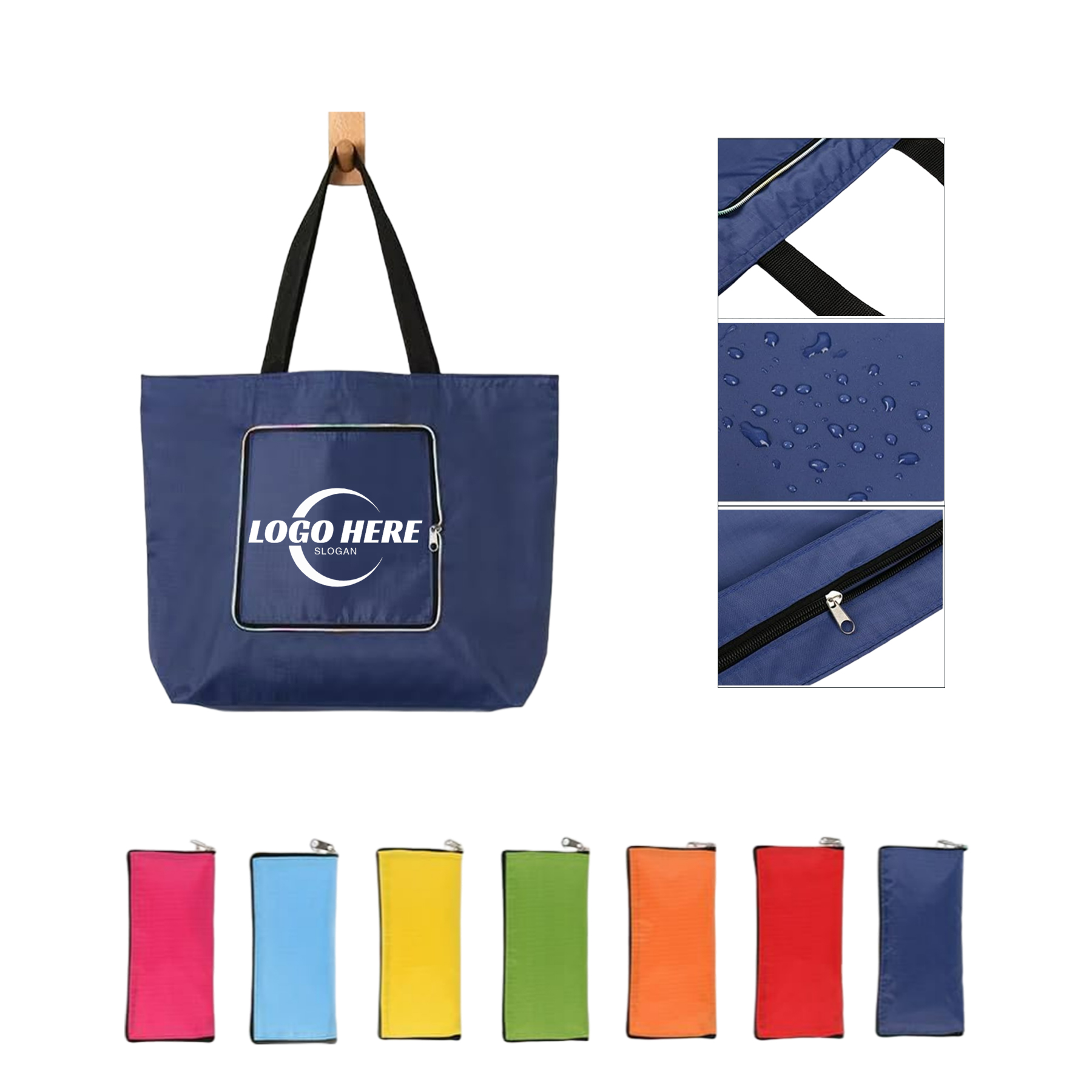 Waterproof Zipper Foldbale Oxford Cloth Shopping Bag 1