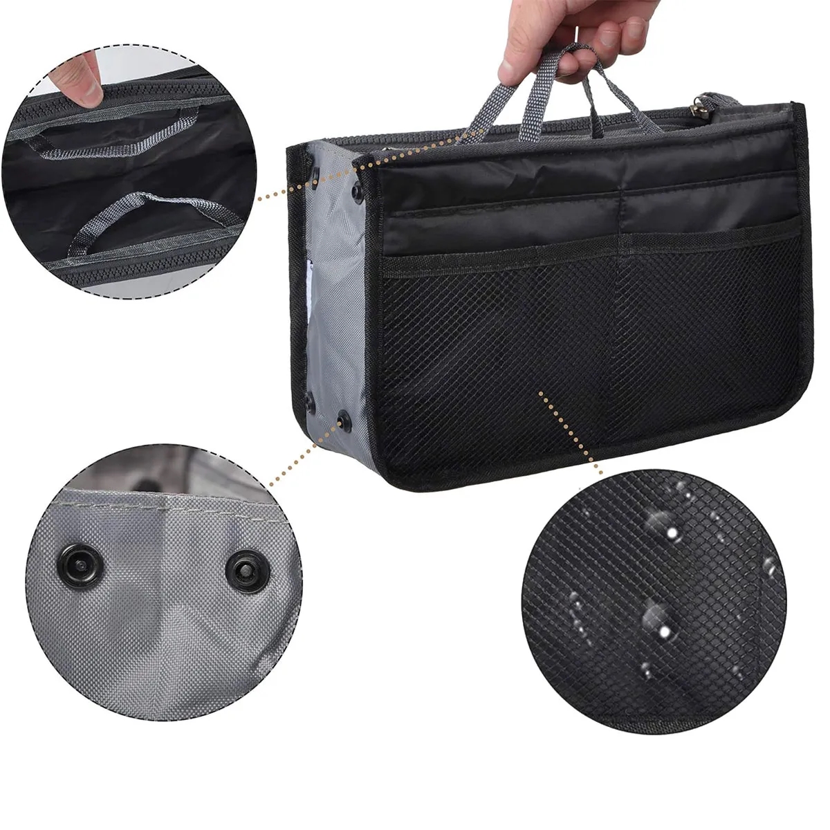 13 Pockets Insert for Handbag Nylon Travel Organizer Bag 1