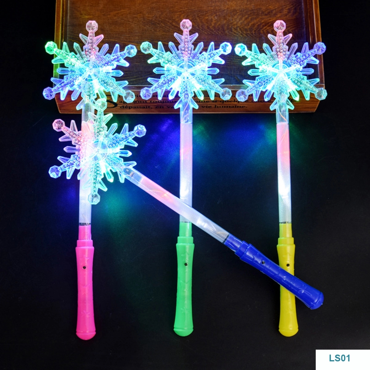 LED Light Up Frozen Snowflake Wand Toy For Kids 2