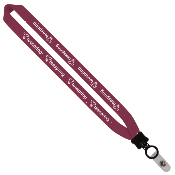 1" Cotton Lanyard with Plastic Clamshell & O-Ring 21
