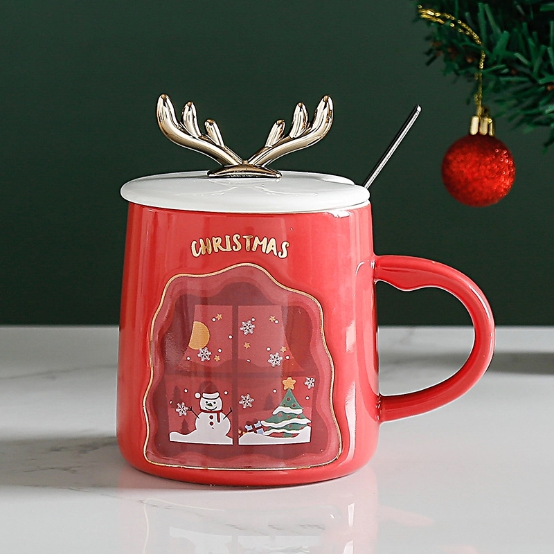 Christmas Antlers Shaped Coffee Ceramic Mug 6